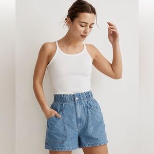 Madewell Denim Pull-On Paperbag Utility Shorts Womens Size 26